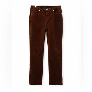 Well Worn Women's Pants Brown High-Rise Luxe Velvet Straight Leg Size 12/32‎